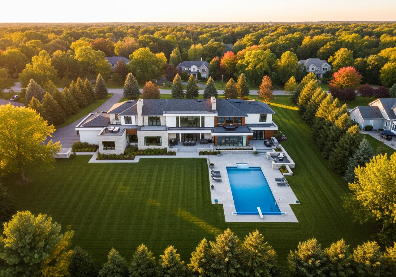 Aerial real estate photography