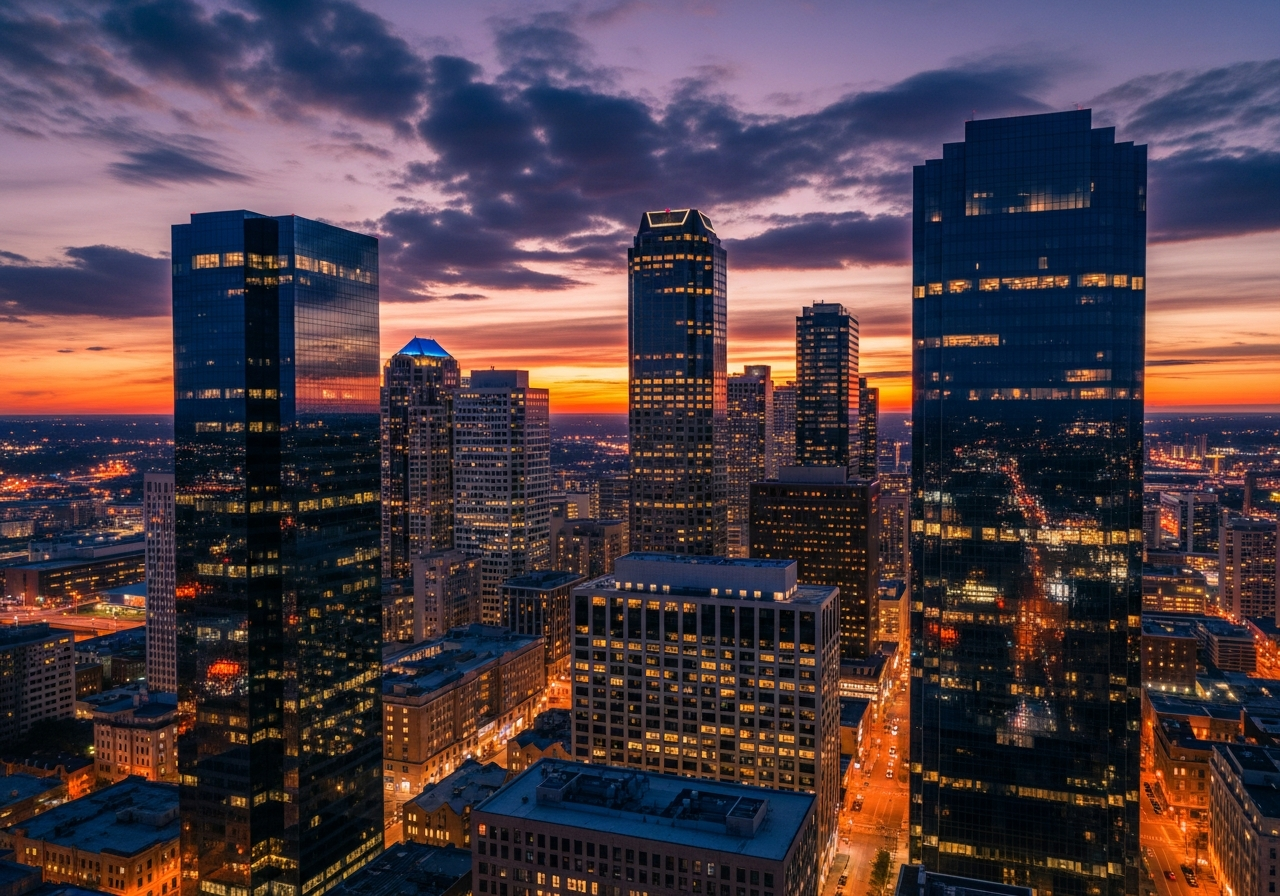 Aerial drone cityscape photography