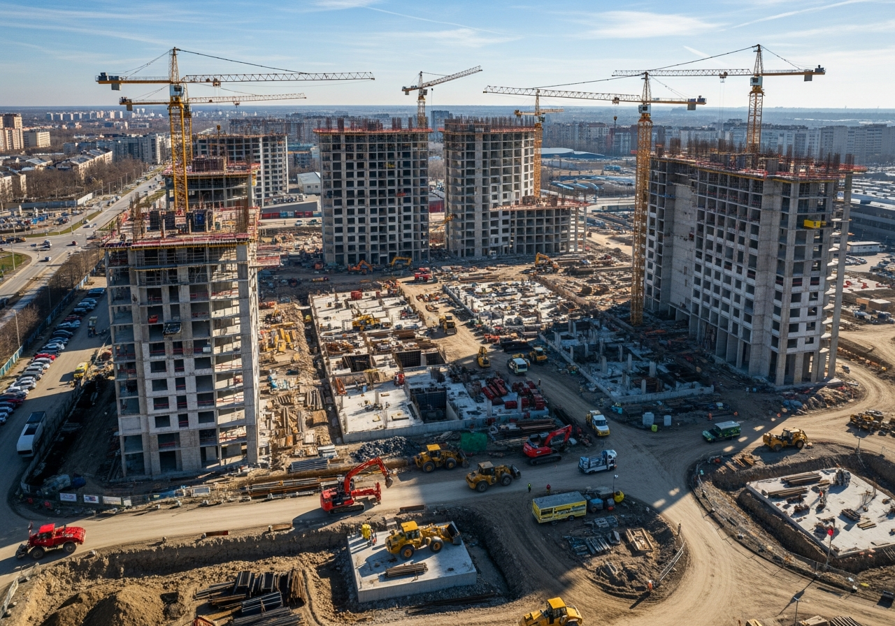 Construction site aerial